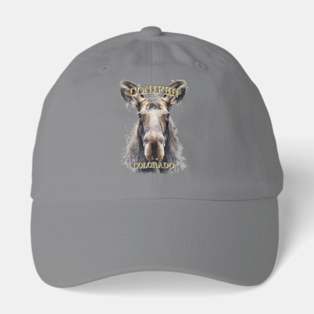 Moose Head Moose Country Conifer CO  Hat (Front)