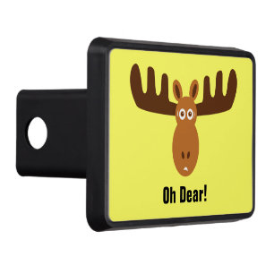 Moose Head_Oh Dear!_in headlights Trailer Hitch Cover