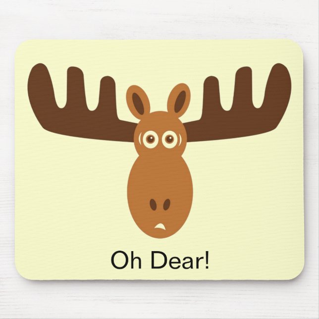 Moose Head_Oh Dear! Mouse Pad (Front)