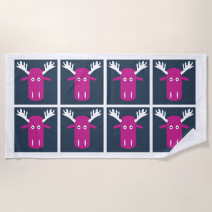 Moose Head Pop Art beach towel