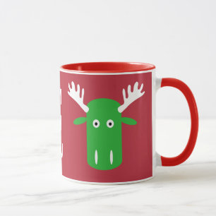 Moose Head Pop Art custom monogram mugs