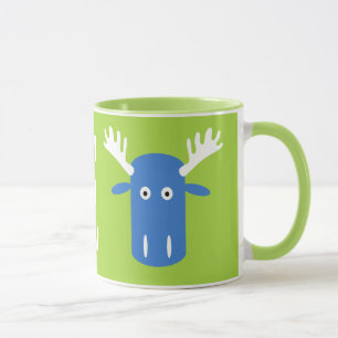 Moose Head Pop Art custom monogram mugs