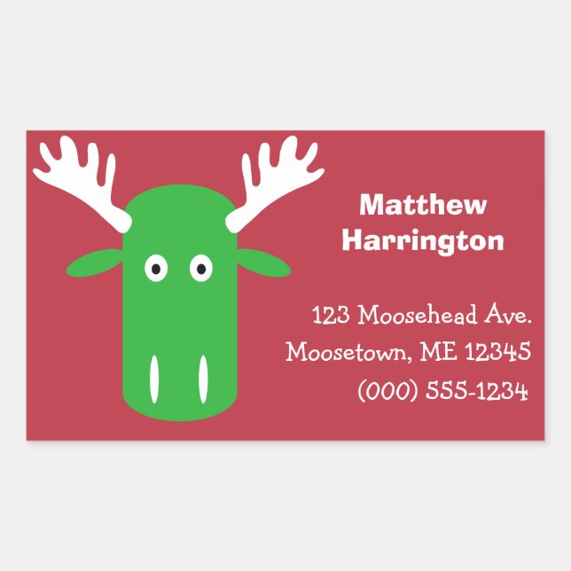 Moose Head Pop Art custom text stickers (Front)