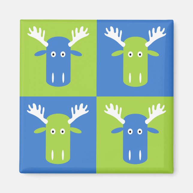 Moose Head Pop Art magnet (Front)