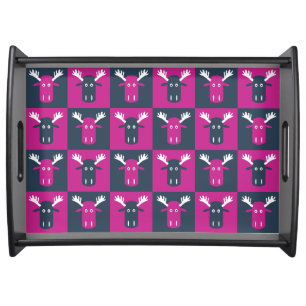 Moose Head Pop Art serving trays