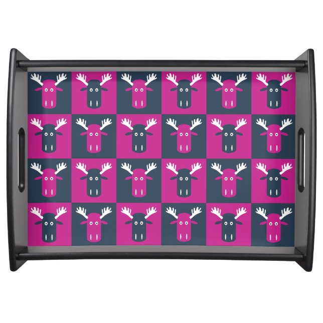 Moose Head Pop Art serving trays (Front)