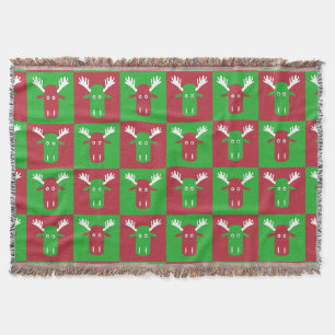 Moose Head Pop Art throw blanket