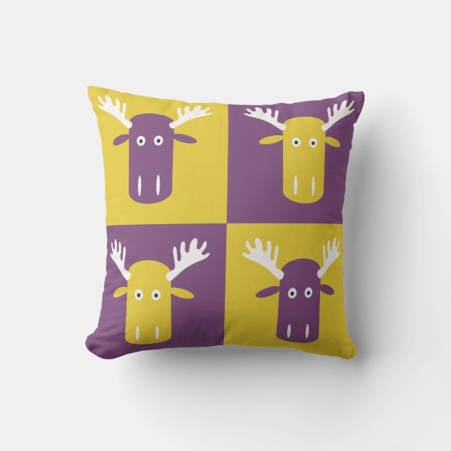 Moose Head Pop Art throw pillows (Front)