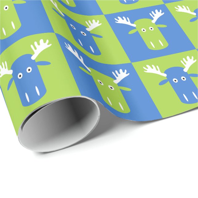 Moose Head Pop Art wrapping paper (Roll Corner)