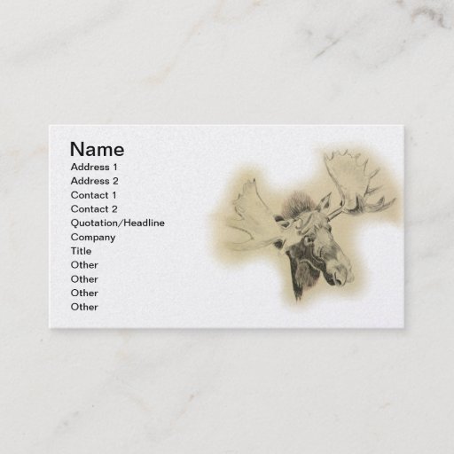 Customizable Moose Head Sketch Business Card Templates