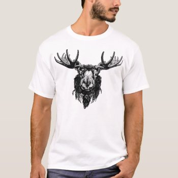Moose Head T-shirt by lostlit at Zazzle