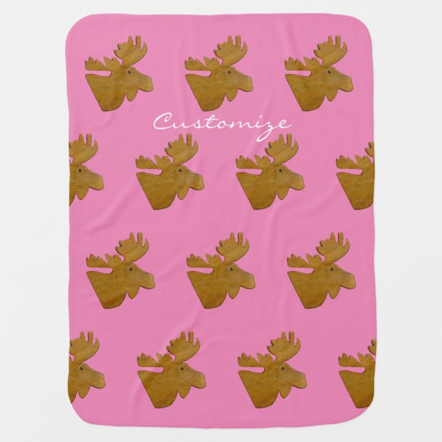 Moose Head Thunder_Cove Baby Blanket (Front)