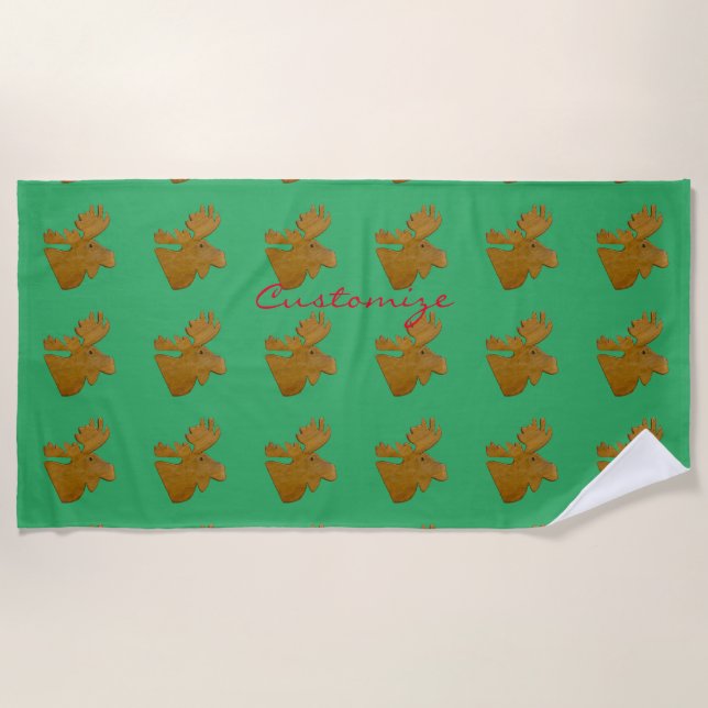 Moose Head Thunder_Cove Beach Towel (Front)