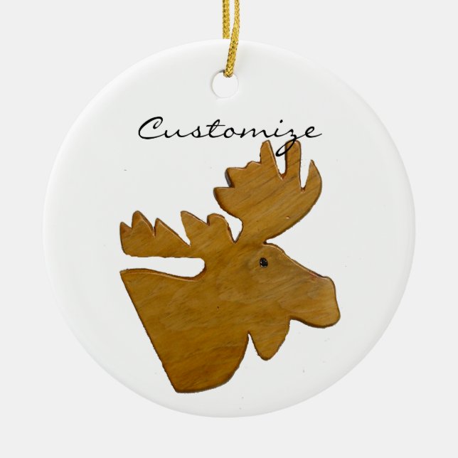 Moose Head Thunder_Cove Ceramic Ornament (Front)