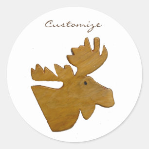 Moose Head Thunder_Cove Classic Round Sticker