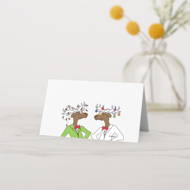 Moose Holiday Place Card (Front)