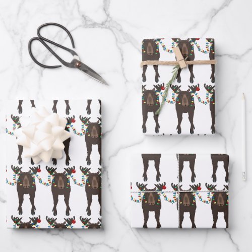 Moose Holiday Wrapping Paper Sheets