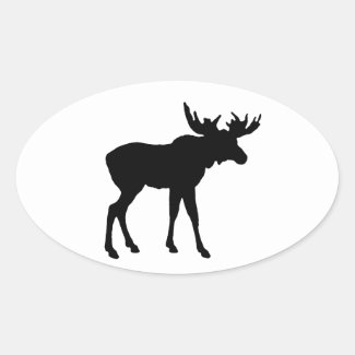 Moose Icon Oval Sticker