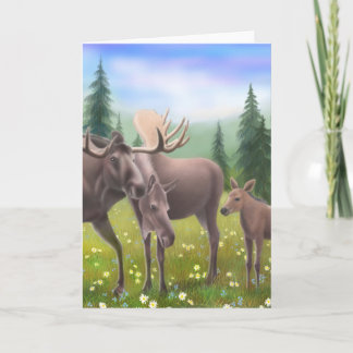 Moose in a Northern Forest Greeting Card