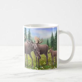 Moose in a Northern Forest Mug