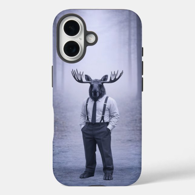 Moose in Classic Suspenders – Silent Forest Portra Case-Mate iPhone Case (Back)