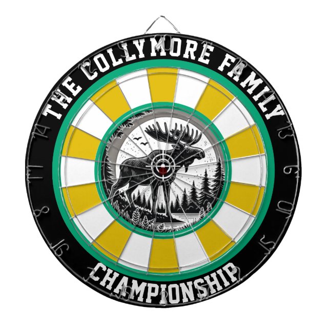 Moose in Forest Aim Design Dart Board (Front)