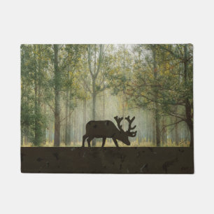 Moose in Forest Illustration Doormat