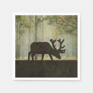 Moose in Forest Illustration Napkins