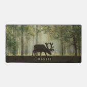 Moose in Forest Illustration Personalized Desk Mat (Front)