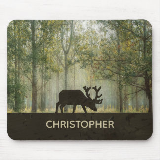 Moose in Forest Illustration Personalized Mouse Pad