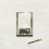 Moose in Forest Illustration Post-it Notes (On Desk)