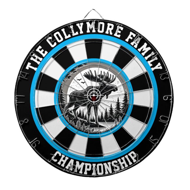 Moose in Forest Target Design Dart Board (Front)