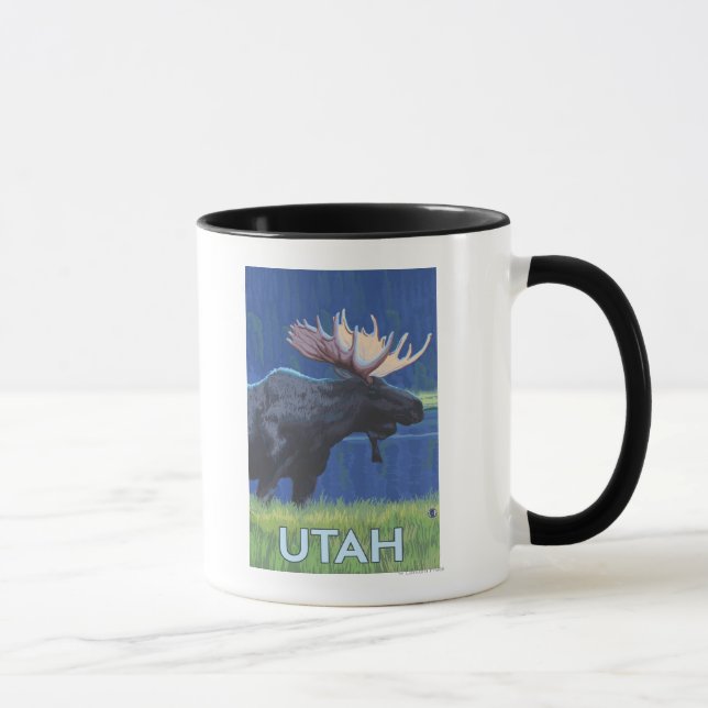 Moose in MoonlightUtah Mug (Right)