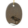 Moose in Snow Ceramic Ornament