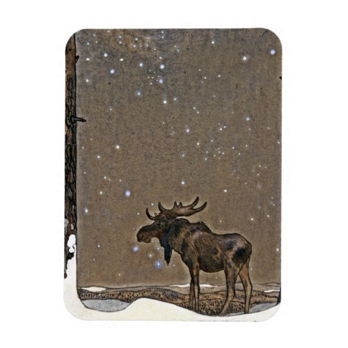 Moose in Snow Magnet