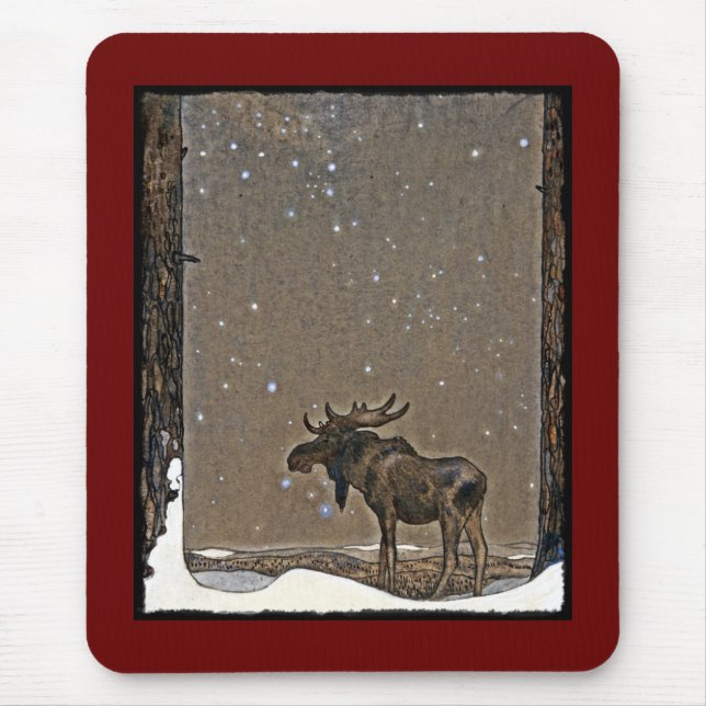 Moose in Snow Mouse Pad (Front)
