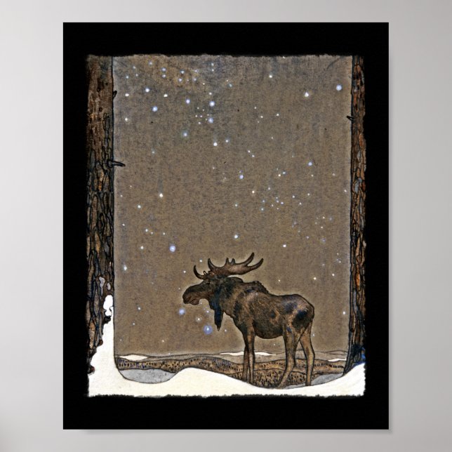 Moose in Snow Poster (Front)