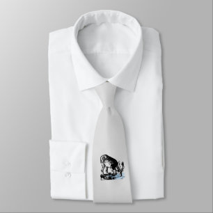 Moose in Stream Tie