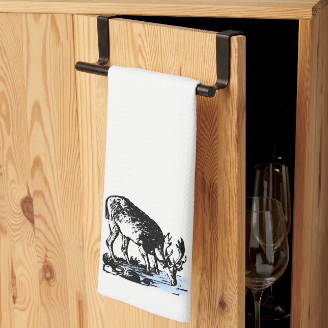 Moose in Stream Towel (Thirds Fold)