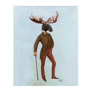 Moose In Suit Full Acrylic Print