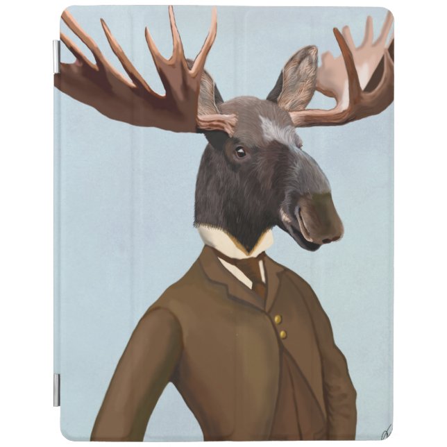 Moose In Suit Portrait iPad Air Cover (Front)