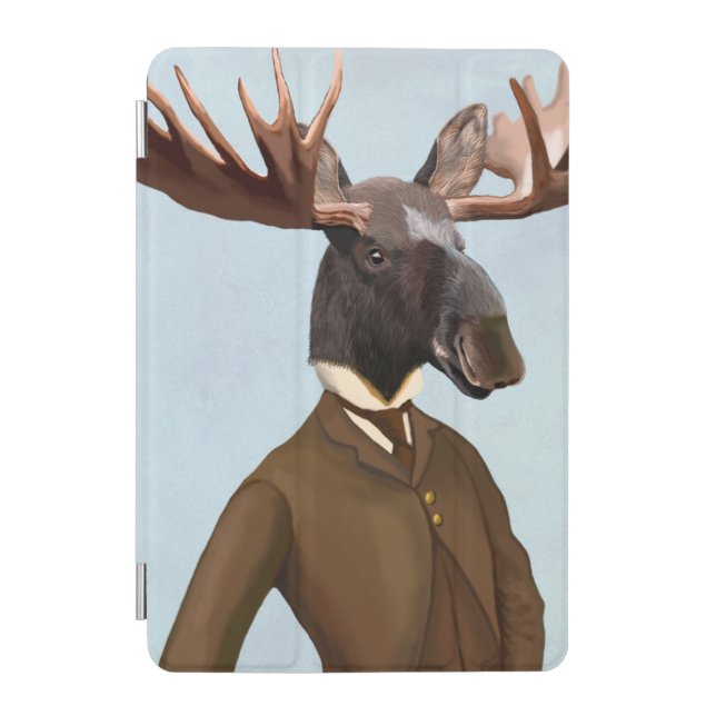 Moose In Suit Portrait iPad Mini Cover (Front)