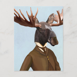 Moose In Suit Portrait Postcard