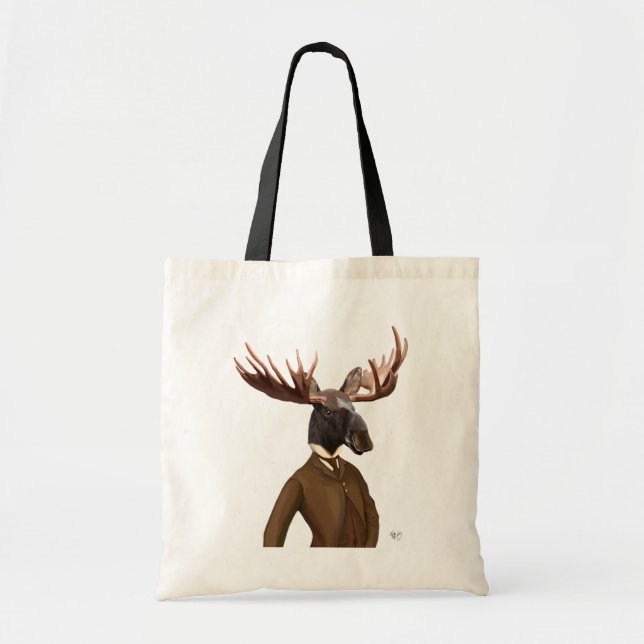 Moose In Suit Portrait Tote Bag (Front)