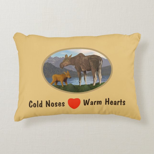 Moose in the Meadow Accent Pillow (Front)