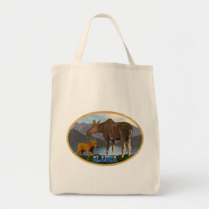 Moose in the Meadow - Alaska Tote Bag
