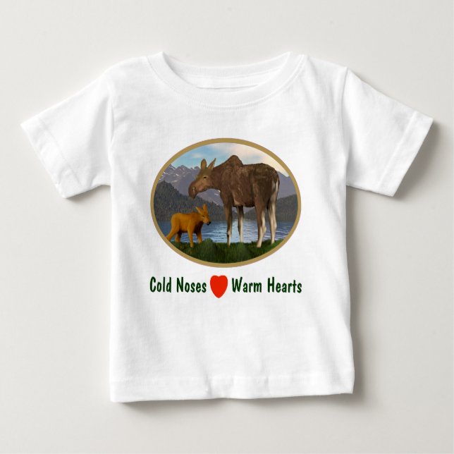 Moose in the Meadow Baby T-Shirt (Front)