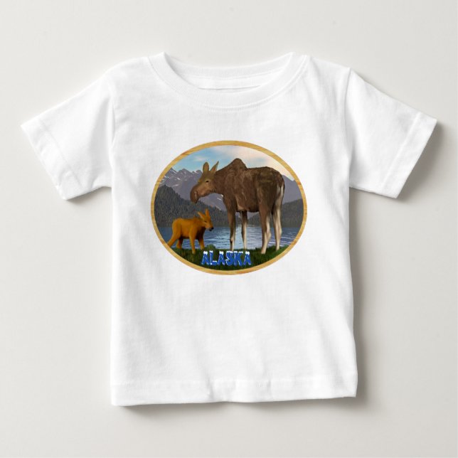 Moose in the Meadow Baby T-Shirt (Front)