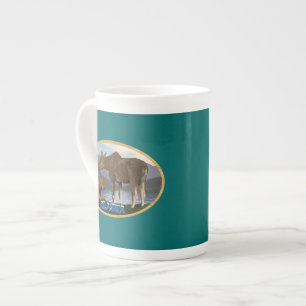 Moose in the Meadow Bone China Mug