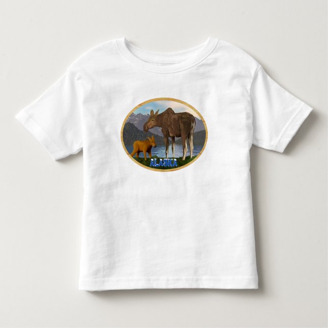 Moose in the Meadow Toddler T-shirt (Front)